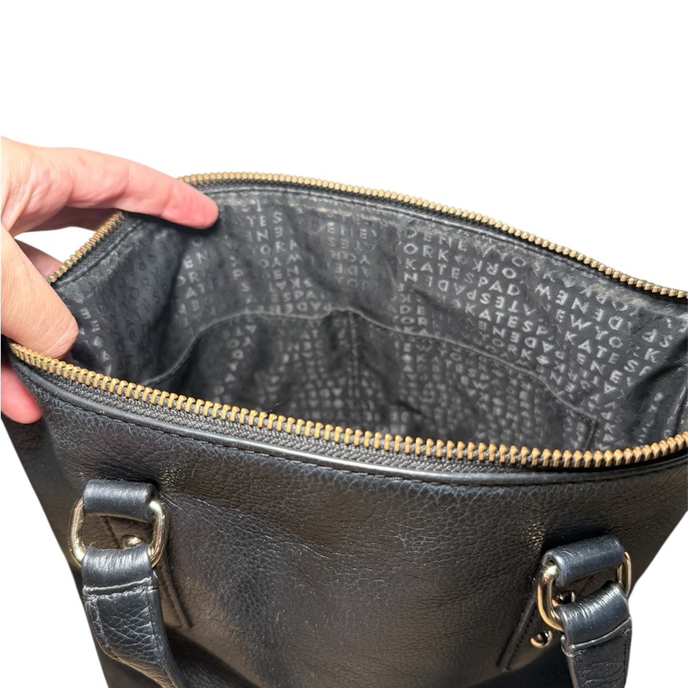 Kate Spade Larchmont Avenue Small Penny Black Pebbled Leather Satchel Crossbody - Picture 8 of 8